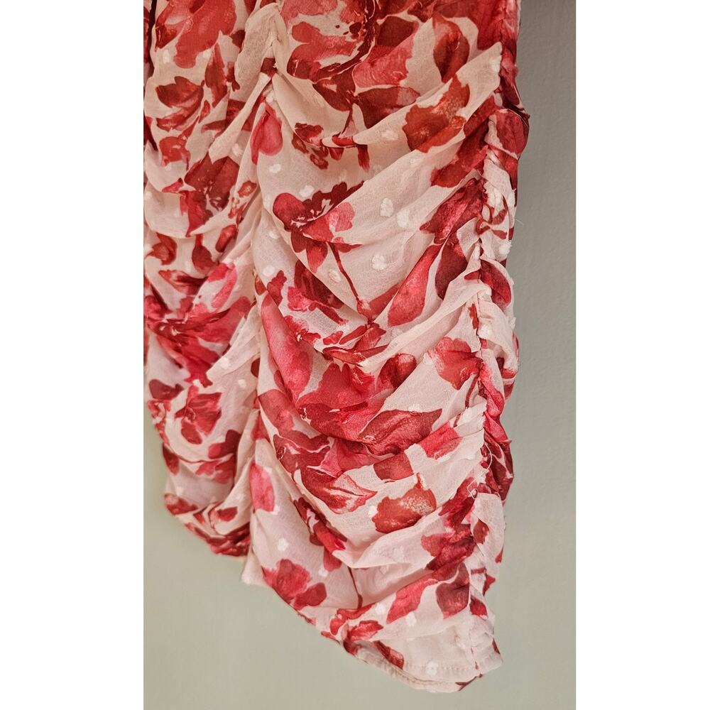 Hello Molly Mini Dress Like Bee To Honey Pink Red Dress Balloon sleeves US Sz 2 - Picture 5 of 11